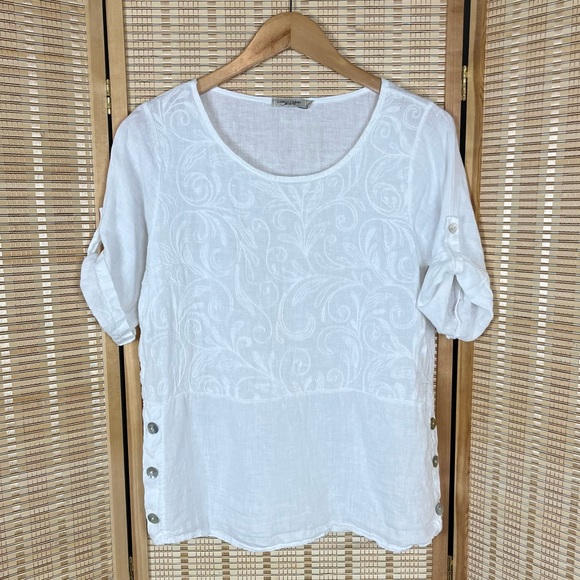 Lungo L’Arno Italian Linen Roll Tab Top - Picture 2 of 9